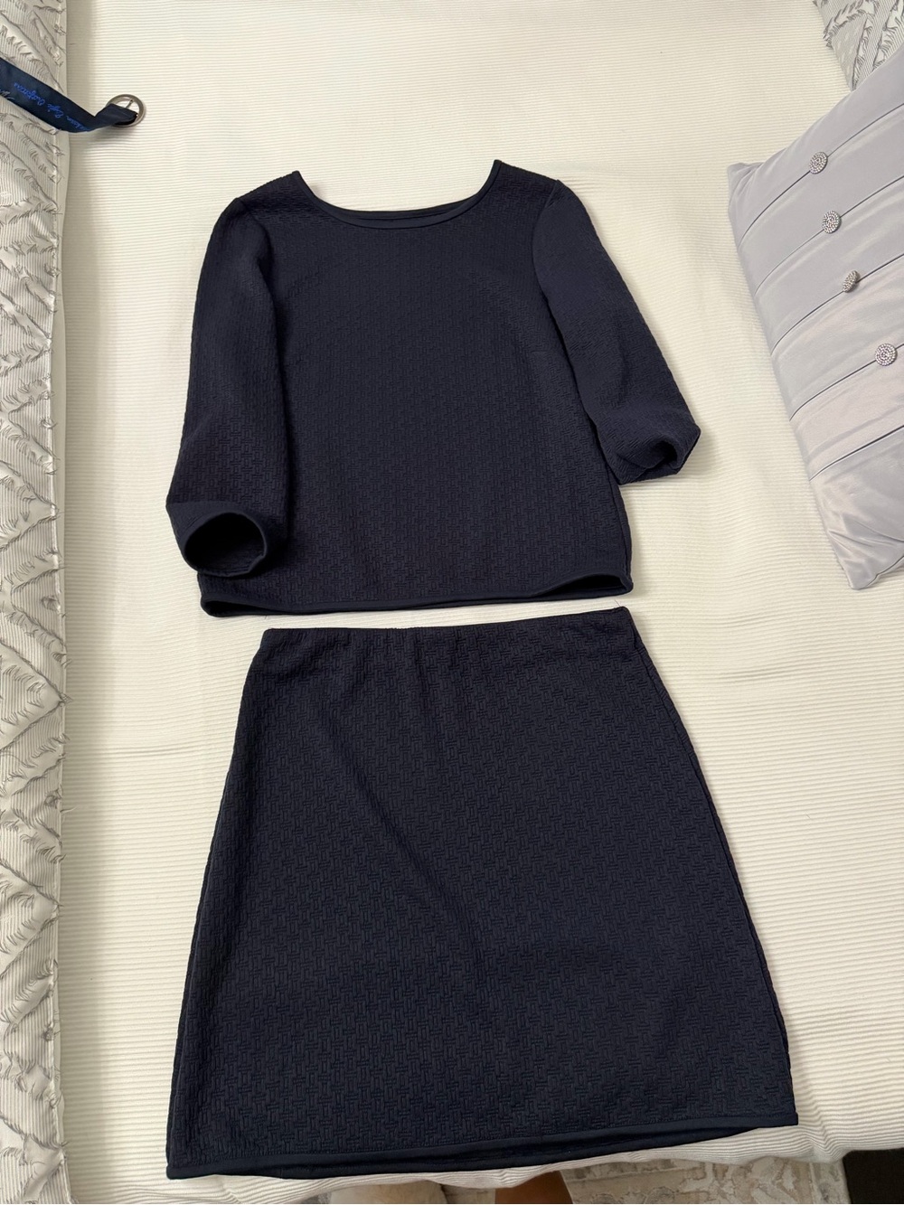 Max Stduo Navy Two-Piece Set - Classic Top and Skirt